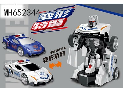 B/O BUMP AND GO TRANSFORMER POLICE CAR (WITHOUT INCLUDING BATTERY )