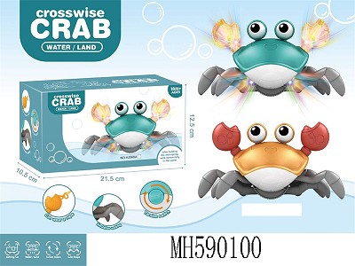 WIND UP CUTE CRAB WITH LIGHTS MUSIC,2 COLOR