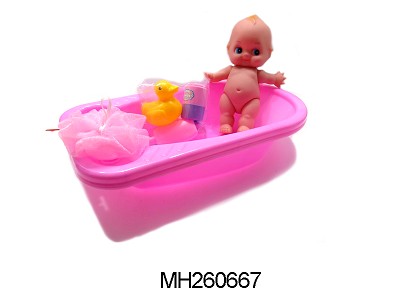 BATHTUB WITH BABY DOLL,BATH ACCESSORIES