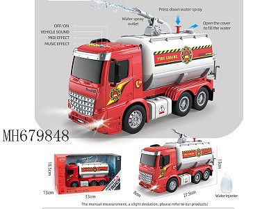 1:16 FRICTION FIRE ENGINE WITH LIGHT AND MUSIC SPRAY WATER