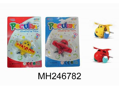 WIND UP CARTOON AIRPLANE (2 ASSORT. 4 COLOR MIXED)