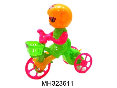 WIND UP THREE WHEELED BICYCLE (3 COLOR MIXED)