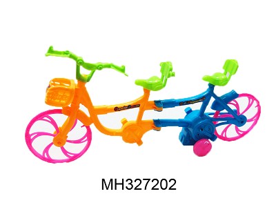 PULL LINE FOLDING BIKE WITH BELL (4 COLOR MIXED)