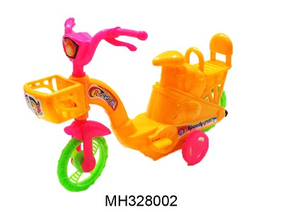 PULL LINE BIKE WITH LIGHT (3 COLOR MIXED)