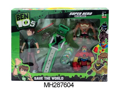 BEN 10 TOYS WITH IC LIGHT,INCLUDE ZECTER,WEAPON(2 ASSORT MIXED)