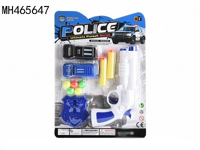 PULL BACK POLICE CAR WITH  SOFT BULLET GUN