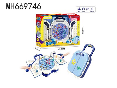 B/O CARTOON MULTIPLE FUNCTION DRAW-BAR BOX SPINNING FISHING DISC WITH LIGHT AND MUSIC