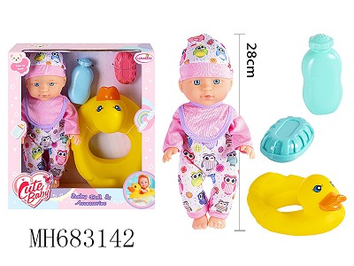 12INCH BABY WITH VINYL DUCK BOTTLE SOAP DISH