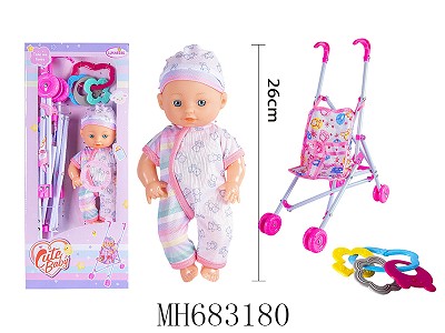10INCH BABY WITH KEY-RING PLASTIC PUSH CAR WITH 4 SOUND IC