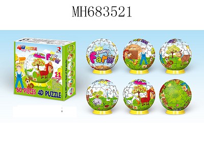 3D PUZZLE BALL-HAPPY RANCH 60PCS