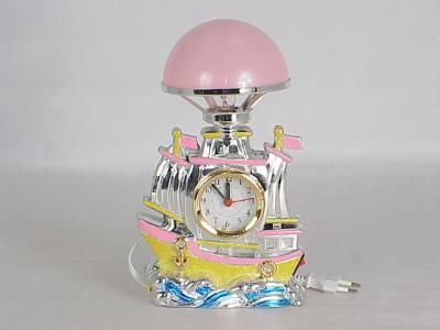 PLATED PLATINUM READING LAMP CLOCK WITH COLOR POWDER
