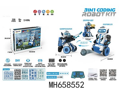 2.4G 3IN 1 R/C PROGRAMMING ROBOT (WITHOUT INCLUDING BATTERY )