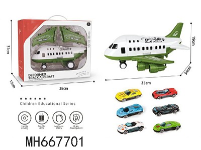 DIY FRICTION AIRPLANE WITH  DIE-CAST CAR 6PCS