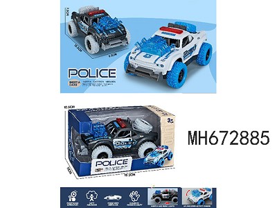 FRICTION SPINNING POLICE CAR WITH LIGHTS SOUNDS