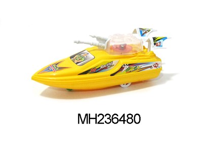 PULL LINE MOTORBOAT WITH LIGHT ( 3 COLOR MIXED)