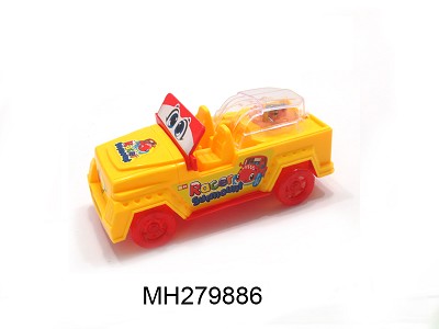 PULL LINE CAR WITH LIGHT,CAN FILL IN CANDY (2 COLOR MIXED)