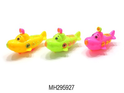 PULL LINE SUBMARINE WITH LIGHT,CAN FILL IN CANDY (MULTI-COLOR)