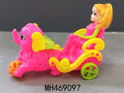 PULL LINE DOLL TRICYCLE WITH LIGHTS